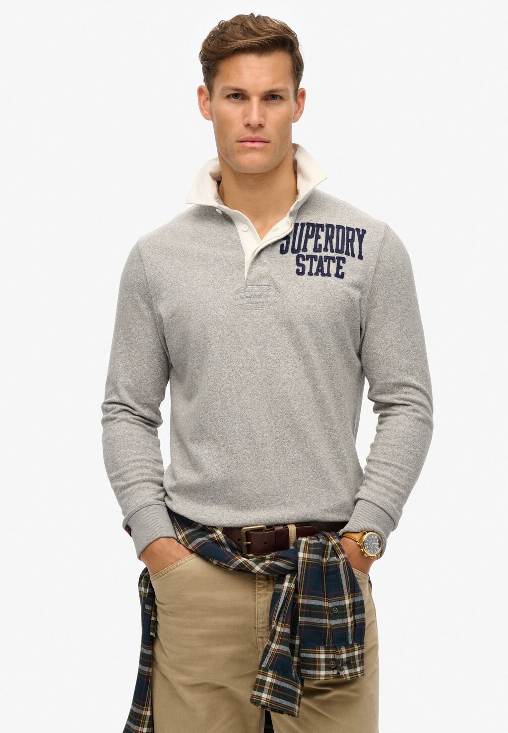 

Топ с длинными рукавами Superdry, серый