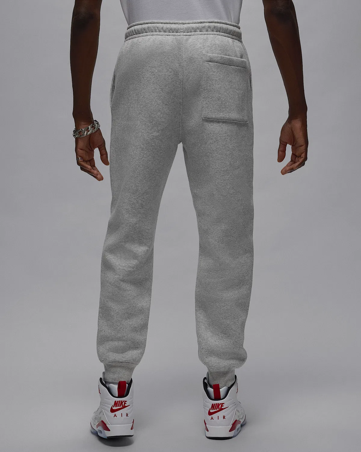 Мужские штаны Jordan Brooklyn Fleece, Grey Heather/White — фото 2