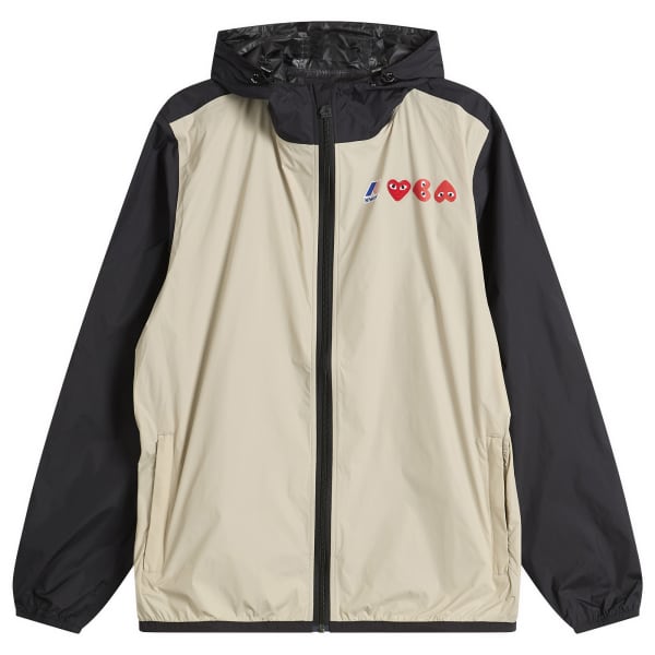 

Куртка унисекс K-Way Comme Des Garçons Play, бежевый/черный