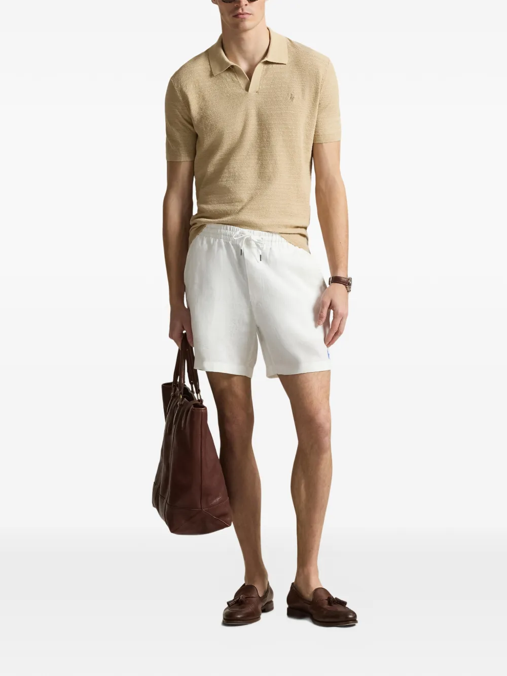 Шорты с кулиской Polo Ralph Lauren, белый — фото 2