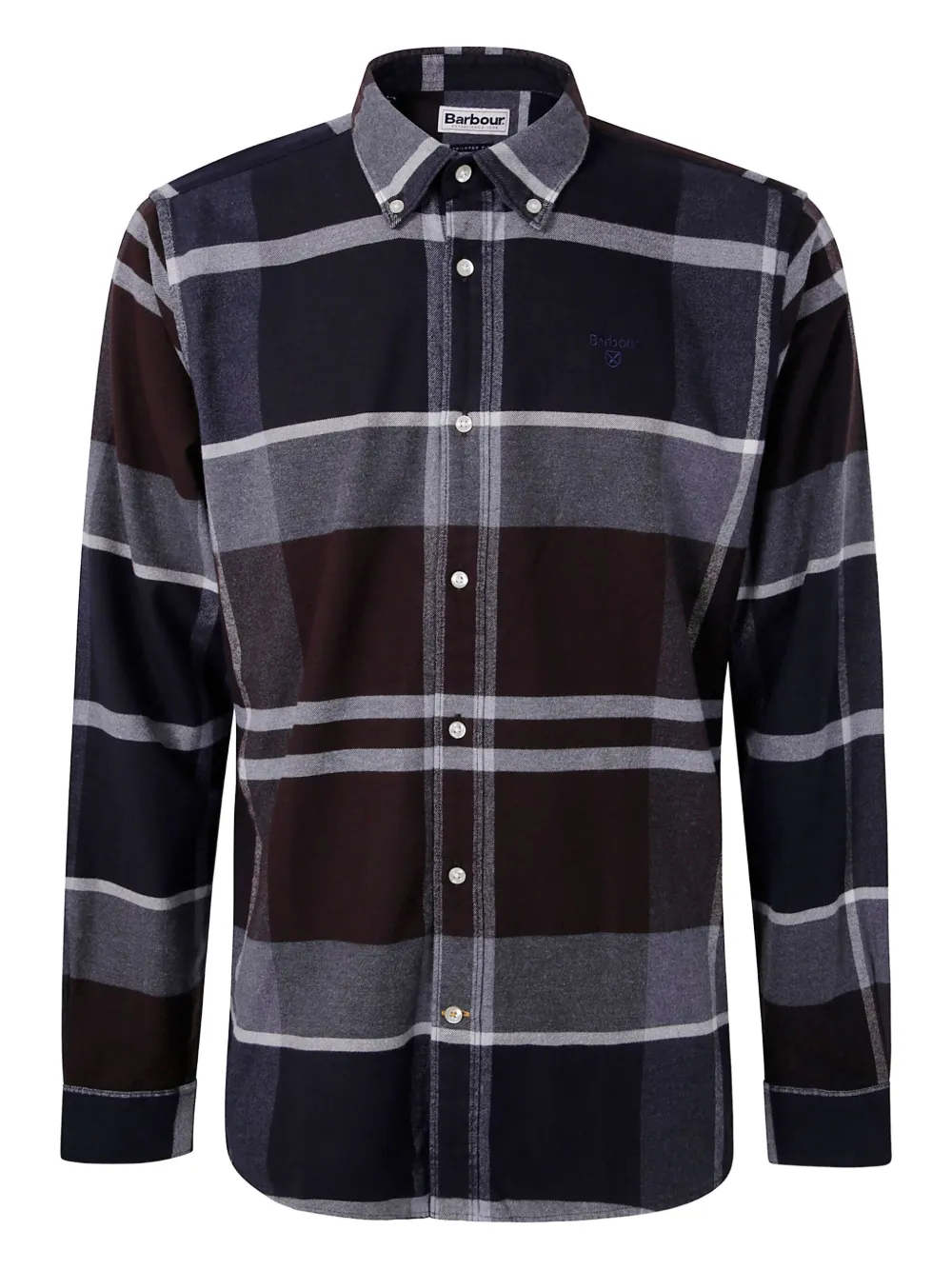 

Рубашка в тартановую клетку Barbour, серый