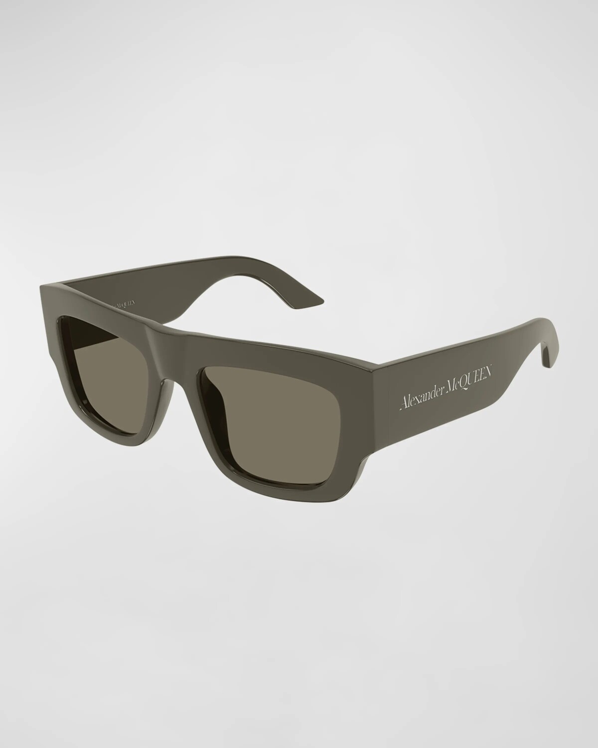 

Мужские прямоугольные солнцезащитные очки из ацетата Alexander McQueen, цвет Shiny Solid Taupe