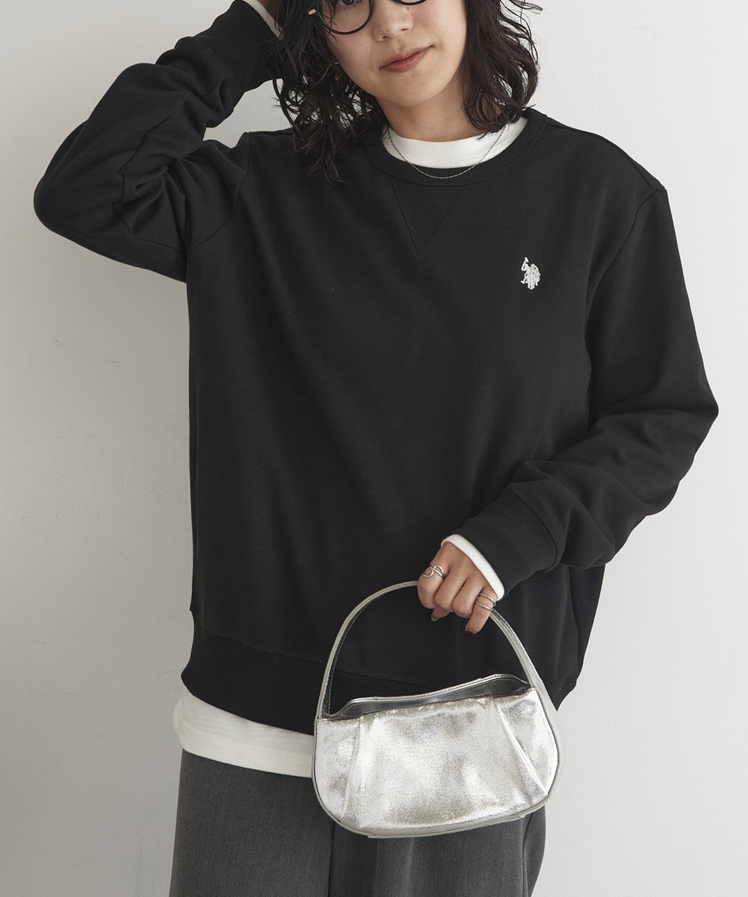 Толстовка US POLO ASSN./One-Point Logo Double-Face с трехниточной строчкой ST. U.S. Polo Assn., BLK