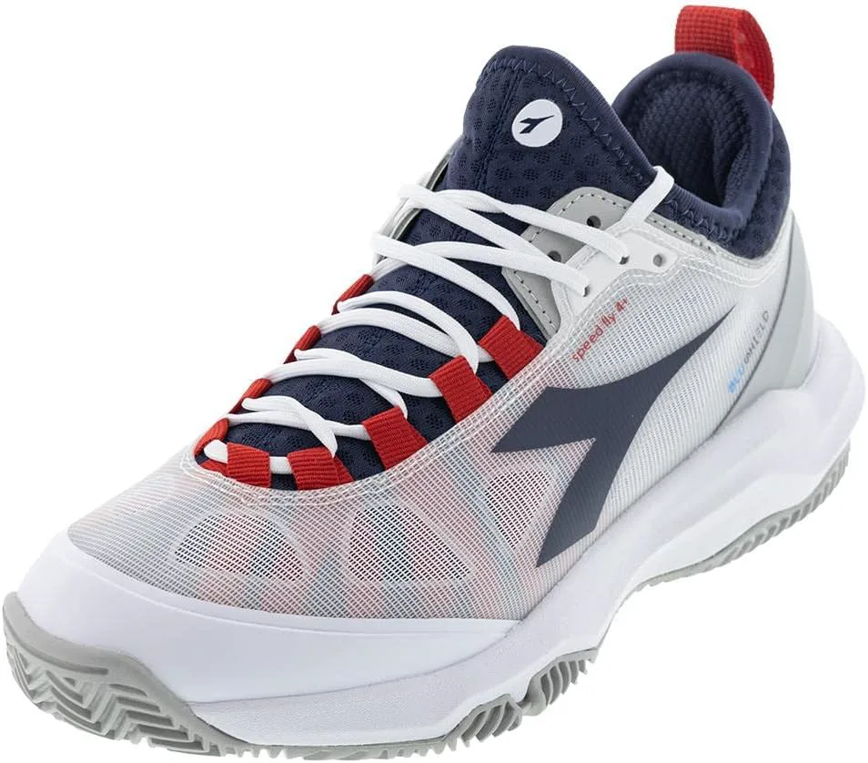 Мужские теннисные кроссовки Diadora Speed Blushield Fly 4+ для любых покрытий, белый/синий