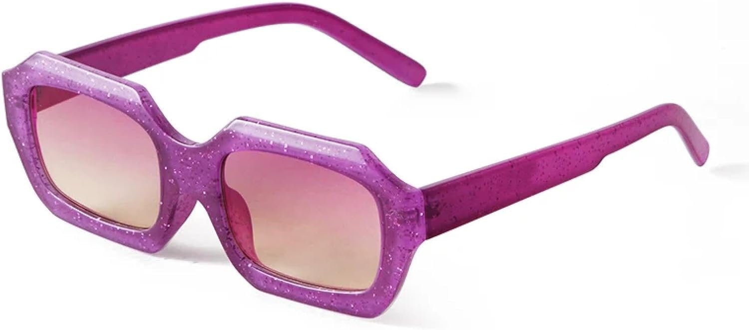 

Женские солнцезащитные очки в форме маленького многоугольника и прямоугольника, модные ретро-очки, квадратные солнцезащитные очки для мужчин, классические белые очки с защитой от УФ-излучения UV400 WNCKSQ, C2 Purple