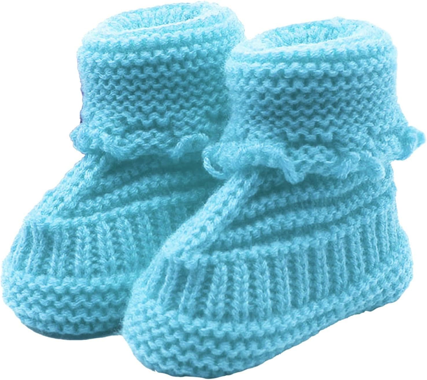 

Вязаные пинетки для малышей, новорожденных девочек и мальчиков, мягкие зимние ботинки, домашние кроссовки, уютные дышащие обувь Generic, синий