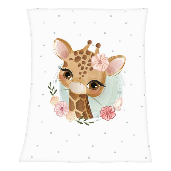 

Флисовое одеяло little giraffe Babybest, белый