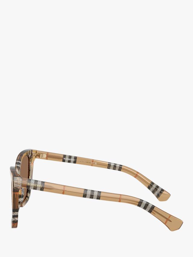 BE4470 женские квадратные солнцезащитные очки Burberry, Check Sand/Brown — фото 3