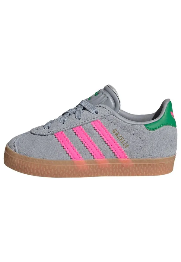 Детские туфли gazelle унисекс Adidas Originals, Halo Silver/Lucid Pink/Green