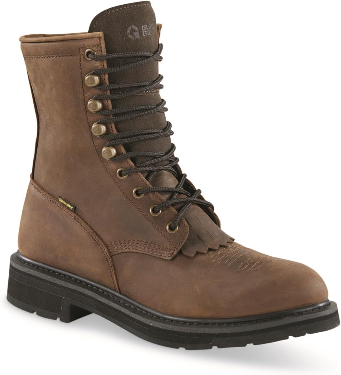 Мужские сапоги Guide Gear Western 2.0 на шнуровке, водонепроницаемые; кожаные сапоги для ковбоев и родео, коричневый