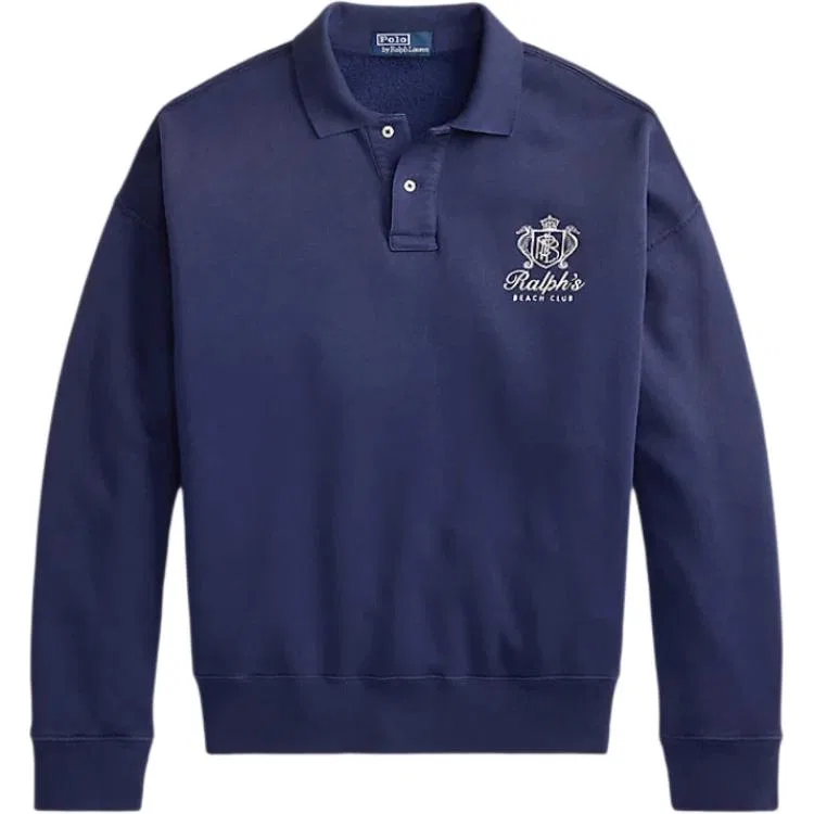 Поло свободного кроя Polo Ralph Lauren темно-синее