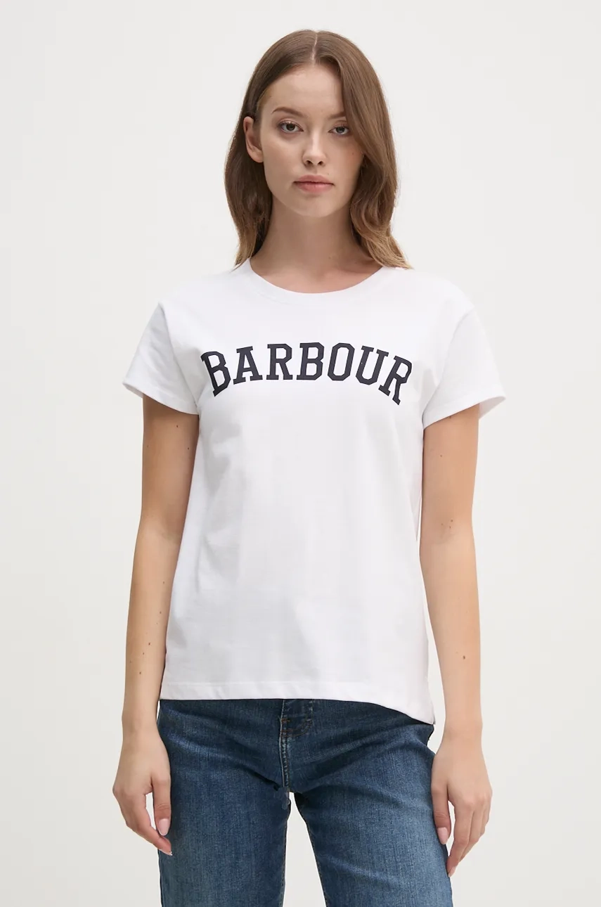 

Хлопковая футболка Barbour, белый