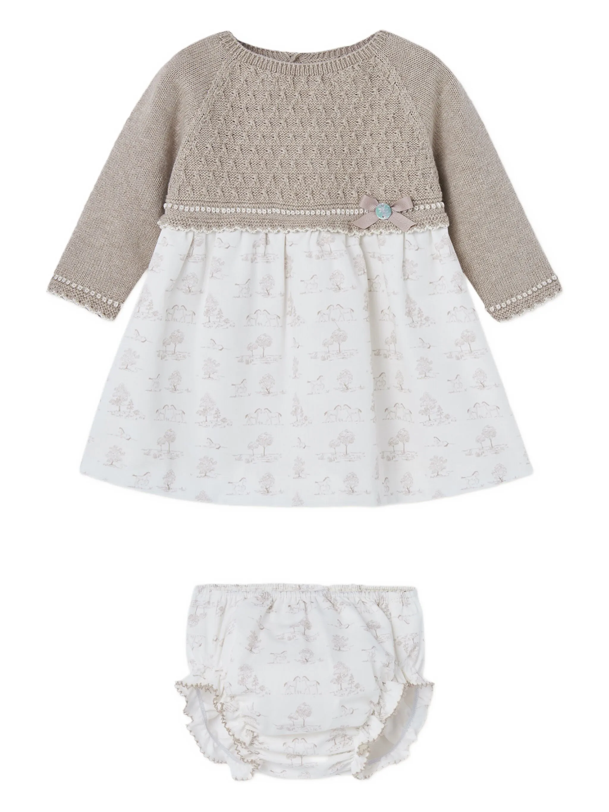 

Платье с принтом Paz Rodriguez, бежевый