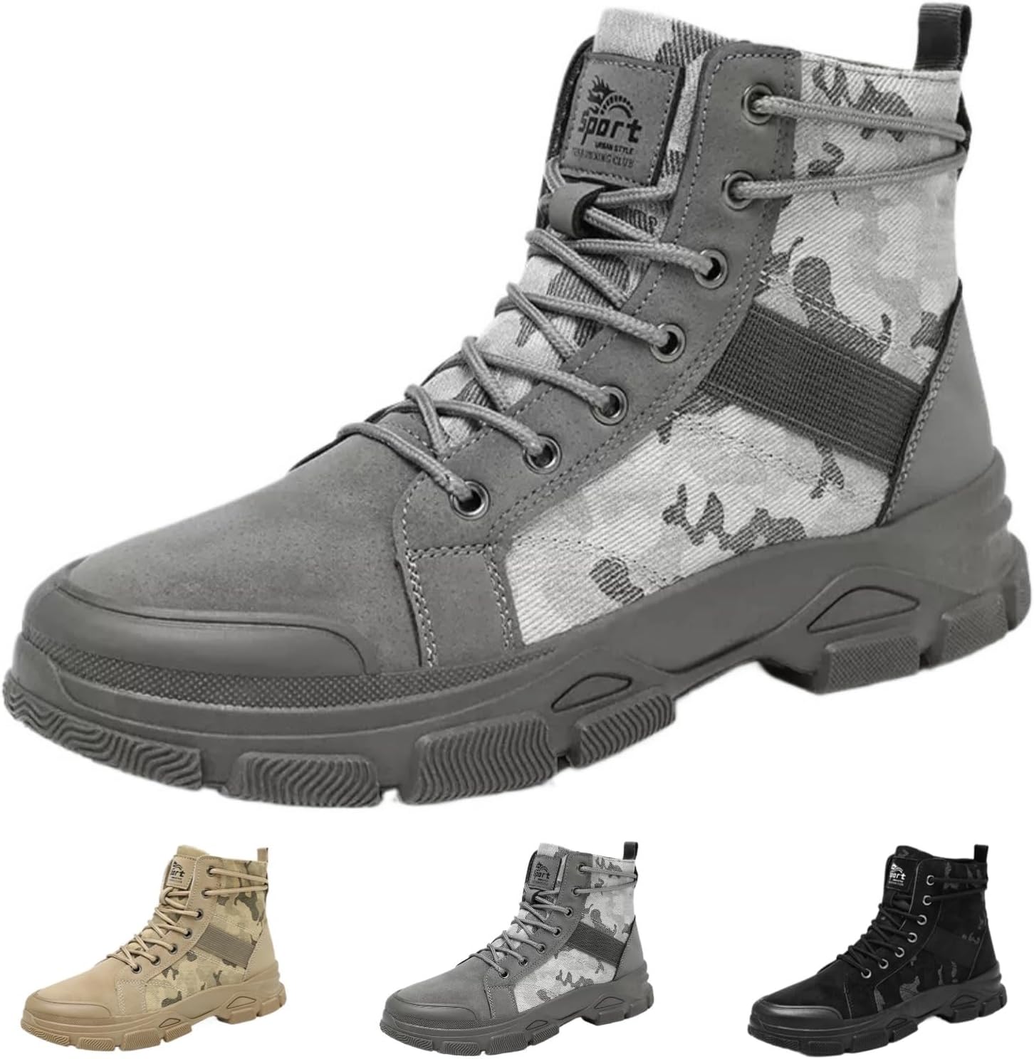 

Мужские ботинки MACEFIL Водонепроницаемые тактические ботинки с защищенным носком, строительные защитные ботинки, противоскользящие походные ботинки, серый