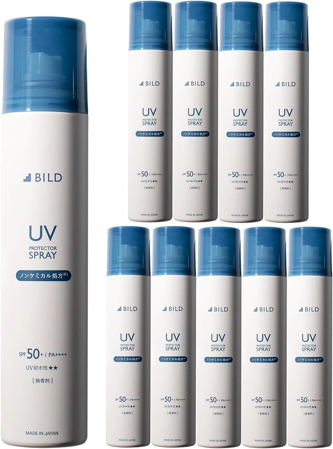 Солнцезащитный спрей BILD Tavarat Whitening UV Spray, SPF50+ PA+++, 130 г, набор 10 шт
