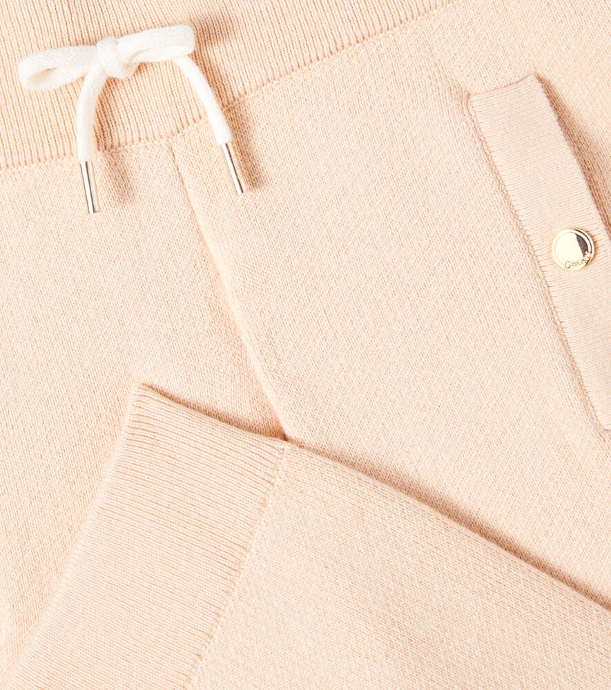 Хлопковые и шерстяные брюки с логотипом Chloé Kids, Rabane — фото 2