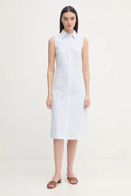 Платье в полоску SLEEVELESS TIE-BACK MIDI U.S. Polo Assn., синий