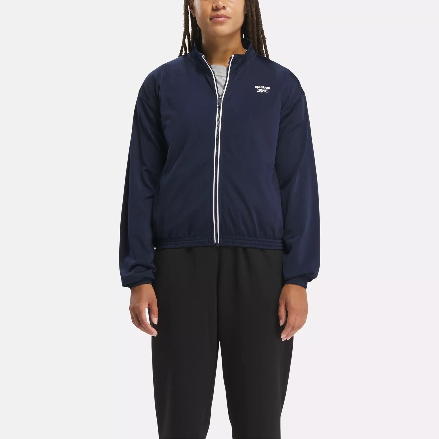 

Спортивная куртка Reebok Identity Back Vector трикотажная, темно-синий