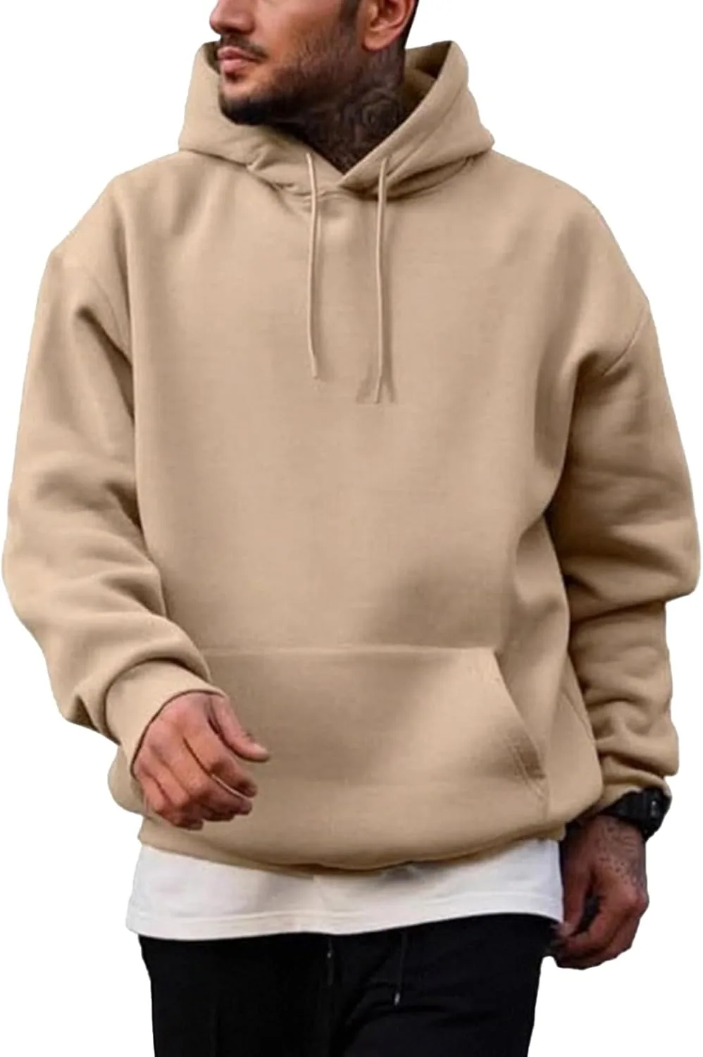 

Толстовка с капюшоном для мужчин Casual Fleece с длинным рукавом и карманом RSZGSWS