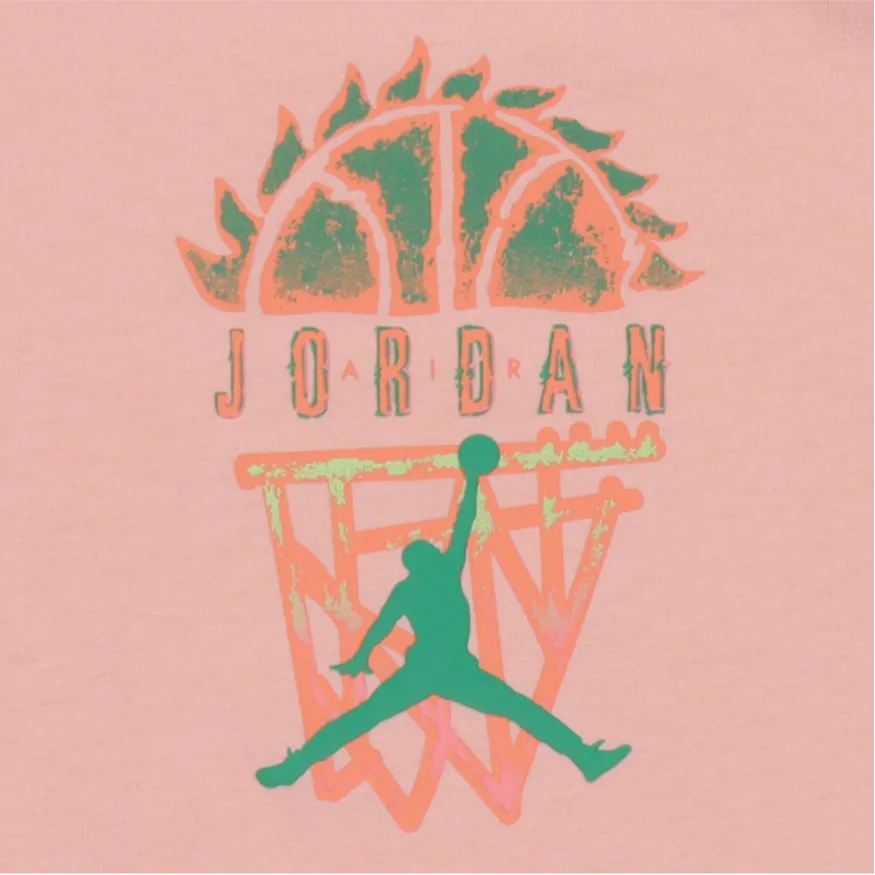 Jordan Футболка с втачным рукавом мужская оранжево-розовая — фото 3