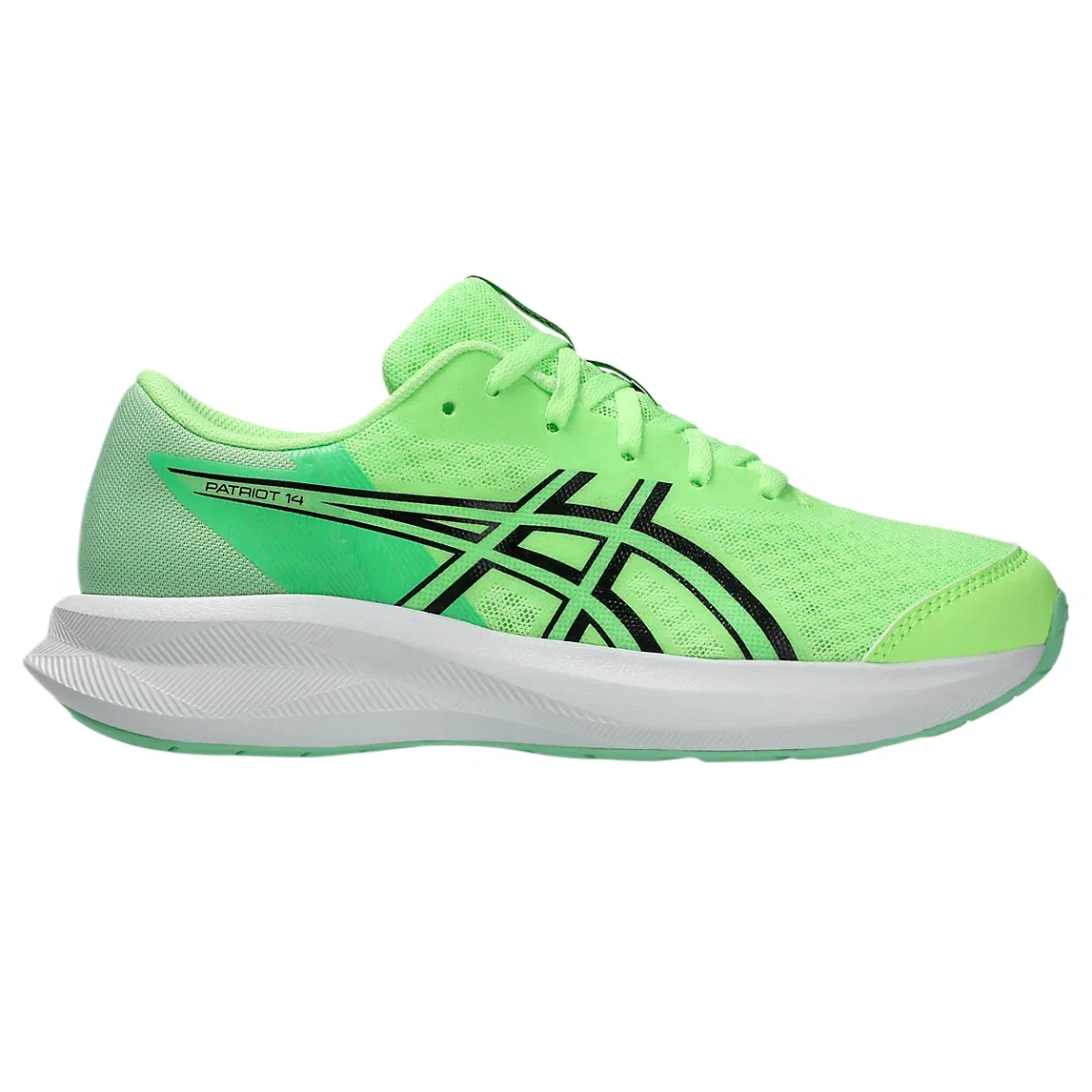Кроссовки детские Patriot 14 Synthetic Leather Cushioning Low top Running Shoes ASICS, Glowing Green/Black — фото 3