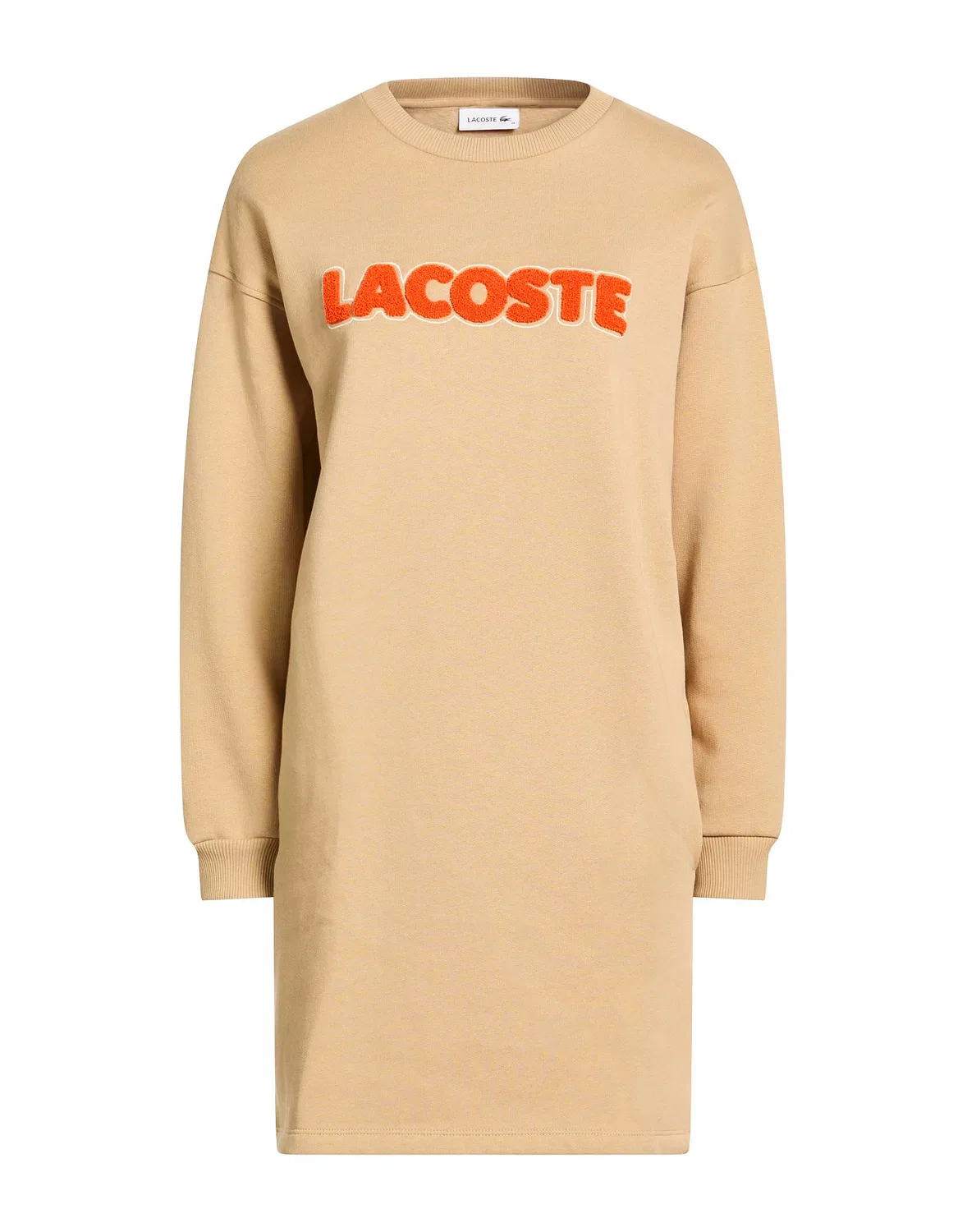Платье-футболка LACOSTE бежевое с флисом