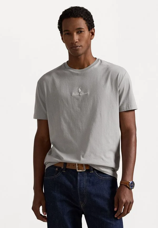 Классическая футболка с логотипом, базовая футболка Polo Ralph Lauren, Soft Grey