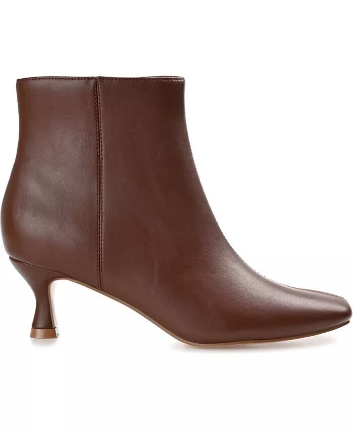 Женские ботильоны Kelssa Wide Width Square Toe Kitten Heel Dress Booties Journee Collection, коричневый — фото 2