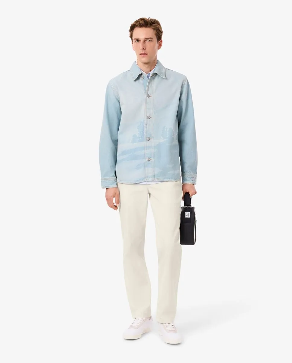 

Мужские брюки из вельвета прямого кроя коричневого цвета Lacoste