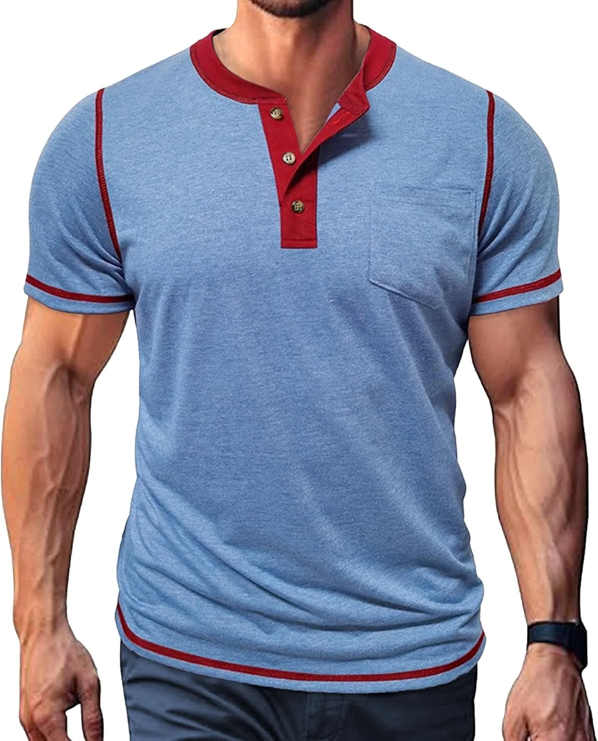 

Мужская рубашка с контрастным цветом и накладным карманом Zylphorix