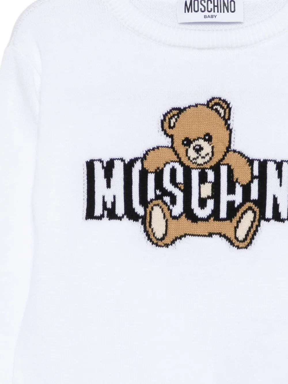 Детская футболка с логотипом Teddy Moschino Kids, белый — фото 3