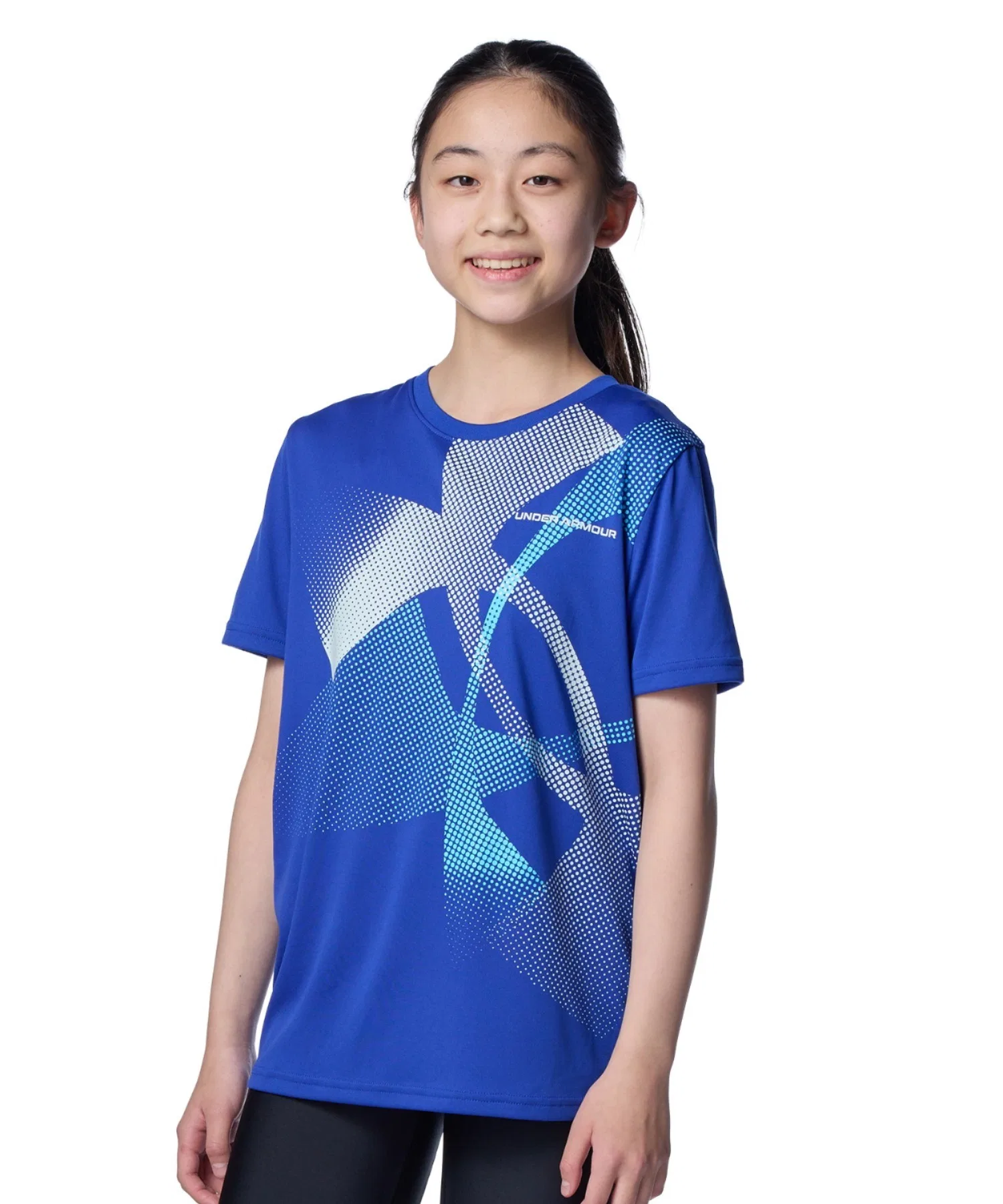 Детская футболка с логотипом UNDER ARMOUR тёмно-синяя