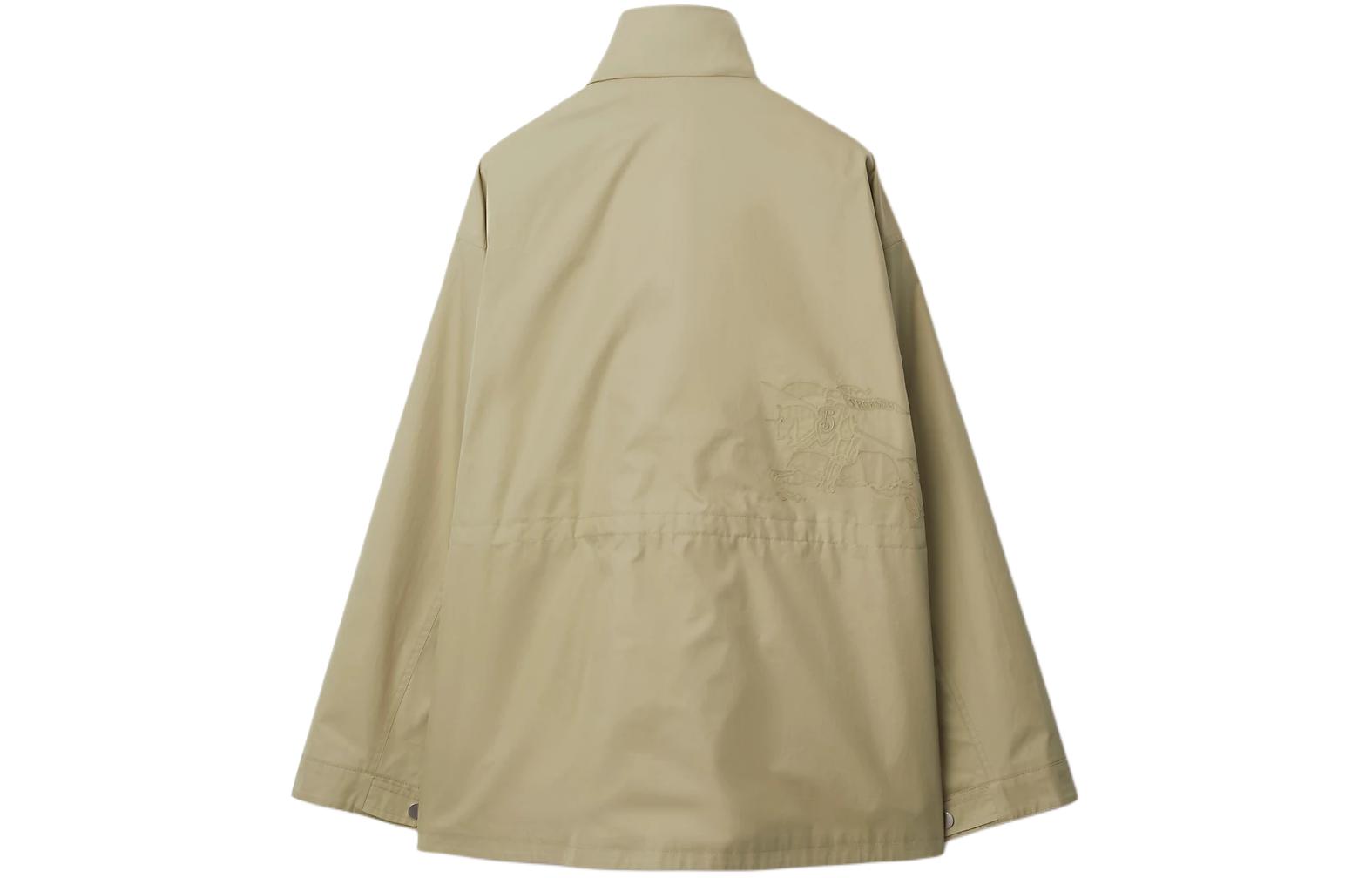 Куртка хлопковая EKD Burberry, вышитая, цвет Hunter бежевый — фото 3
