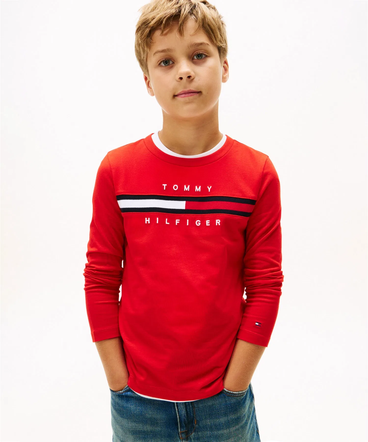 Детская футболка Tommy Hilfiger с длинным рукавом и логотипом
