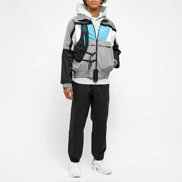 Куртка men's ispa series 3m reflective zipper pocket casual jacket windbreaker gray 'wolf grey black blue' Nike, серый — фото 3
