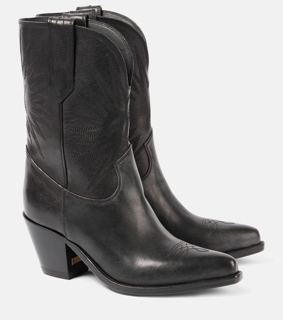 Кожаные ковбойские сапоги Wish Star Golden Goose, черный