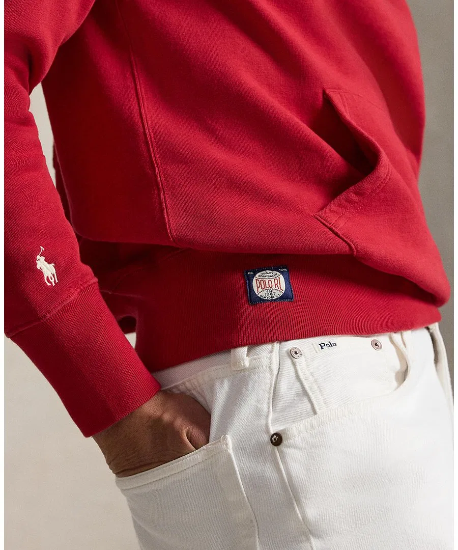 Мужская толстовка с длинными рукавами и нашивкой с логотипом Polo Ralph Lauren, красный — фото 3