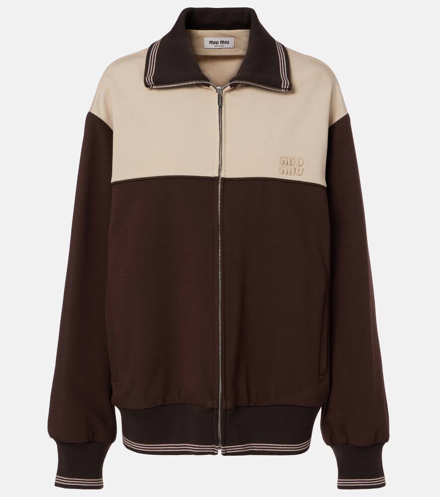 

Свитшот с цветными блоками на молнии Miu Miu, Brown