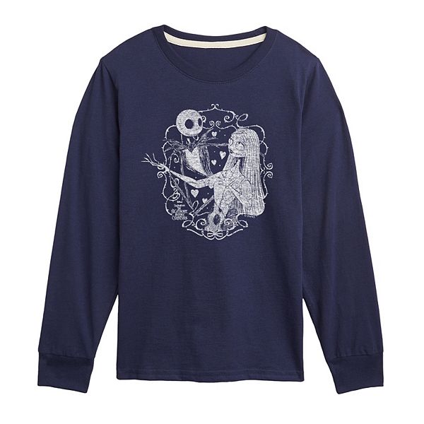 

Футболка с длинным рукавом Disney's The Nightmare Before Christmas Jack & Sally Valentine для мальчиков 8-20 Licensed Character, Navy