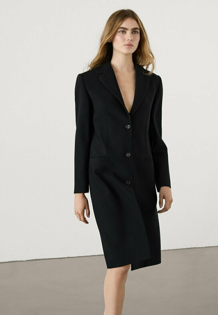 

Классическое пальто LONG WITH POCKETS Massimo Dutti, черный