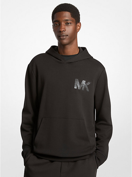 

Толстовка с капюшоном из хлопковой смеси с декорированным логотипом Michael Kors, черный