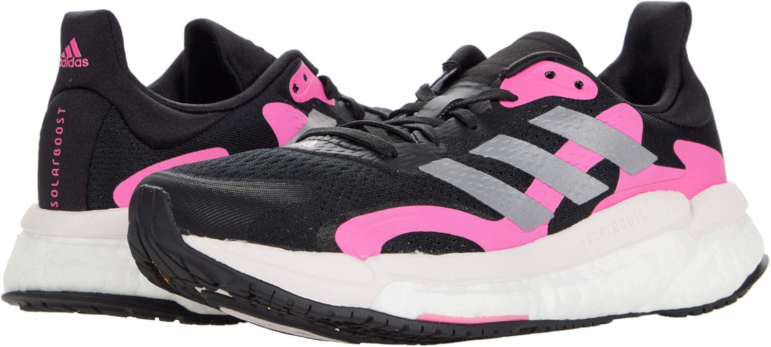 Мужские беговые кроссовки Adidas, черный/розовый/серебряный — фото 2