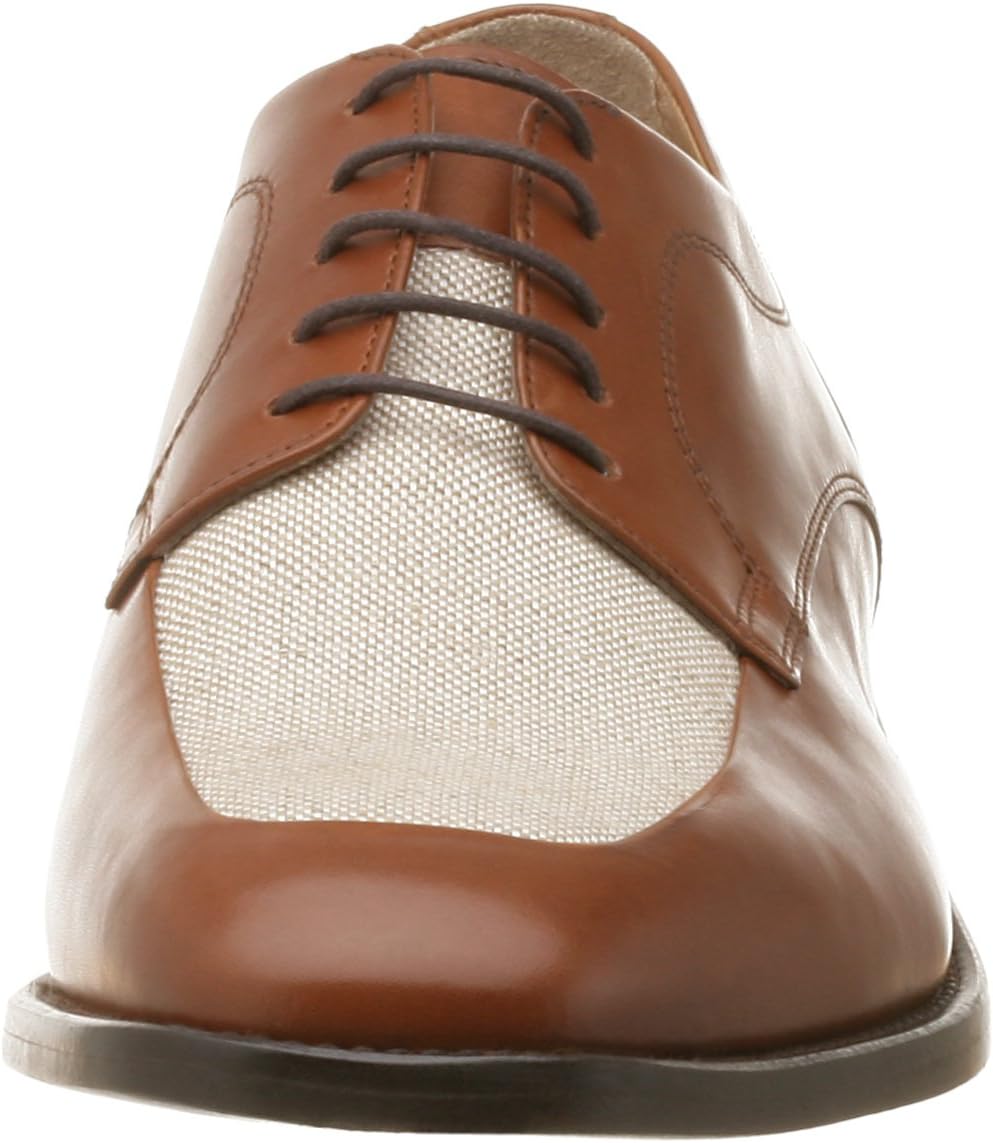 Мужские оксфорды Florsheim Norton из льна с носком-мок, Cognac Lthr/Lin Plug — фото 2