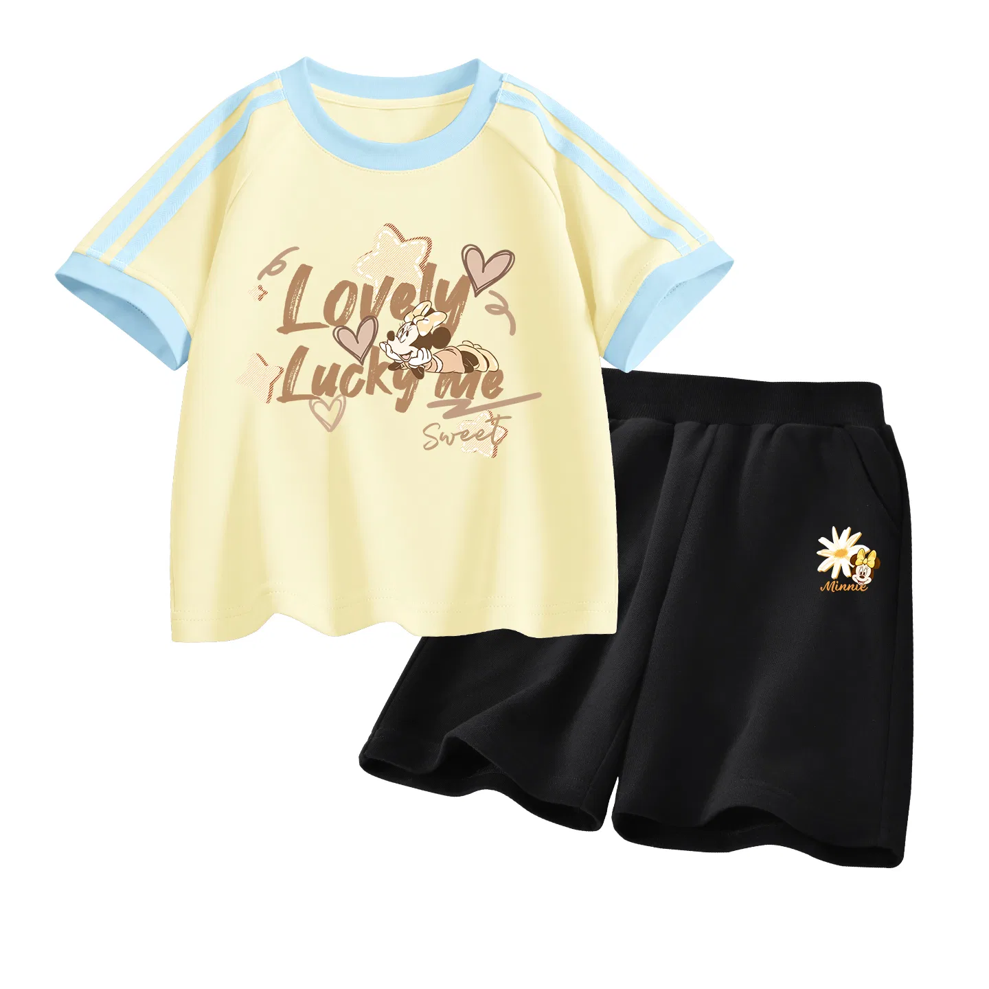 Детский спортивный костюм Casual Sportswear 2 Piece Set Disney, Di Cotton Star Honey+Di Prosperity Floral K Black