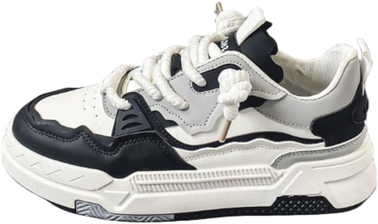 

Мужские удобные модные кроссовки на платформе с контрастными блоками цвета для прогулок, бега, кемпинга, на все сезоны, с шнуровкой Hhhchpm, белый/черный