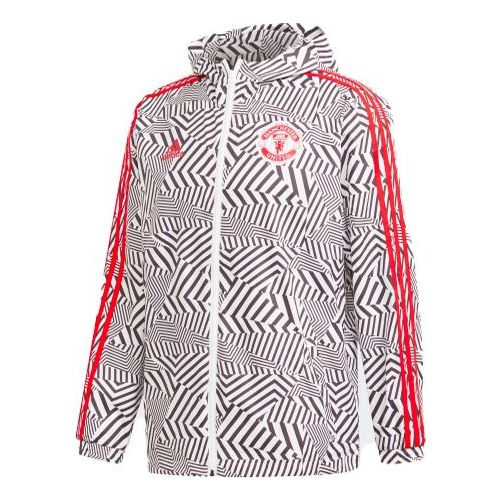 

Куртка adidas Manchester United Soccer/Football Sports Hooded Jacket White, белый