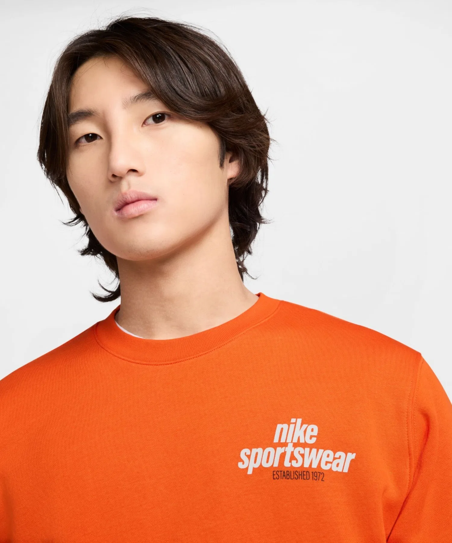 《В наличии комплект》 Мужская флисовая толстовка Nike Club HJ2174-819, ярко-оранжевого цвета — фото 4