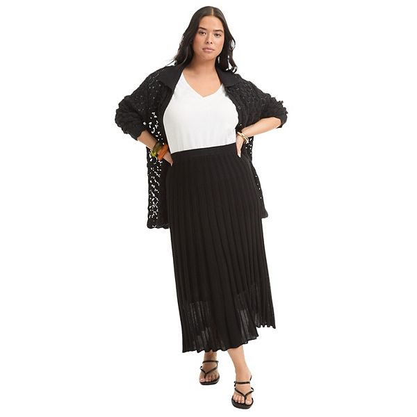 

Юбка миди плиссированная plus size June & Vie, Black Onyx