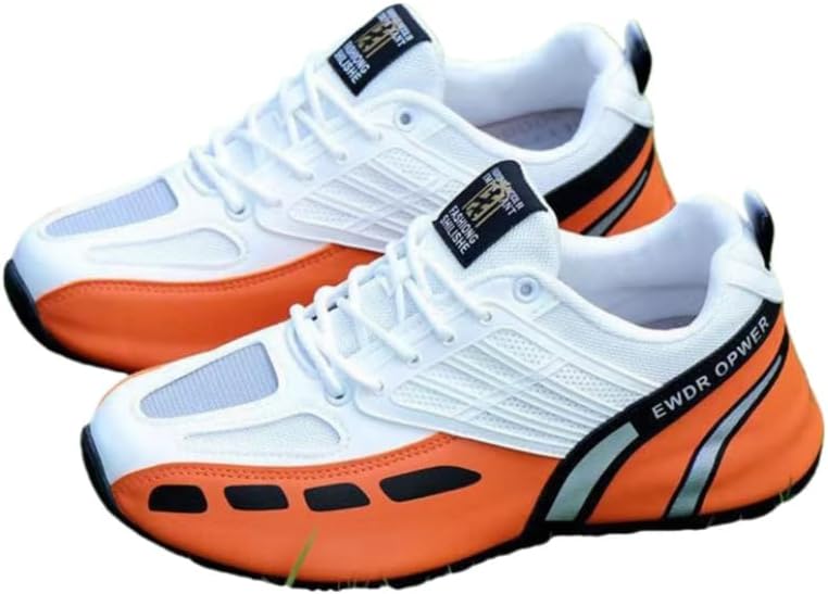 

Мужские спортивные кроссовки низкие - большой размер. Верх из дышащей легкой ткани и амортизирующая стелька из EVA - для фитнеса и бега Clolinde, оранжевый