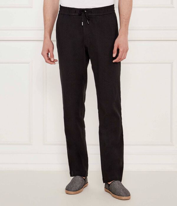 

Льняные брюки sanderson-l Regular fit Boss Orange, черный